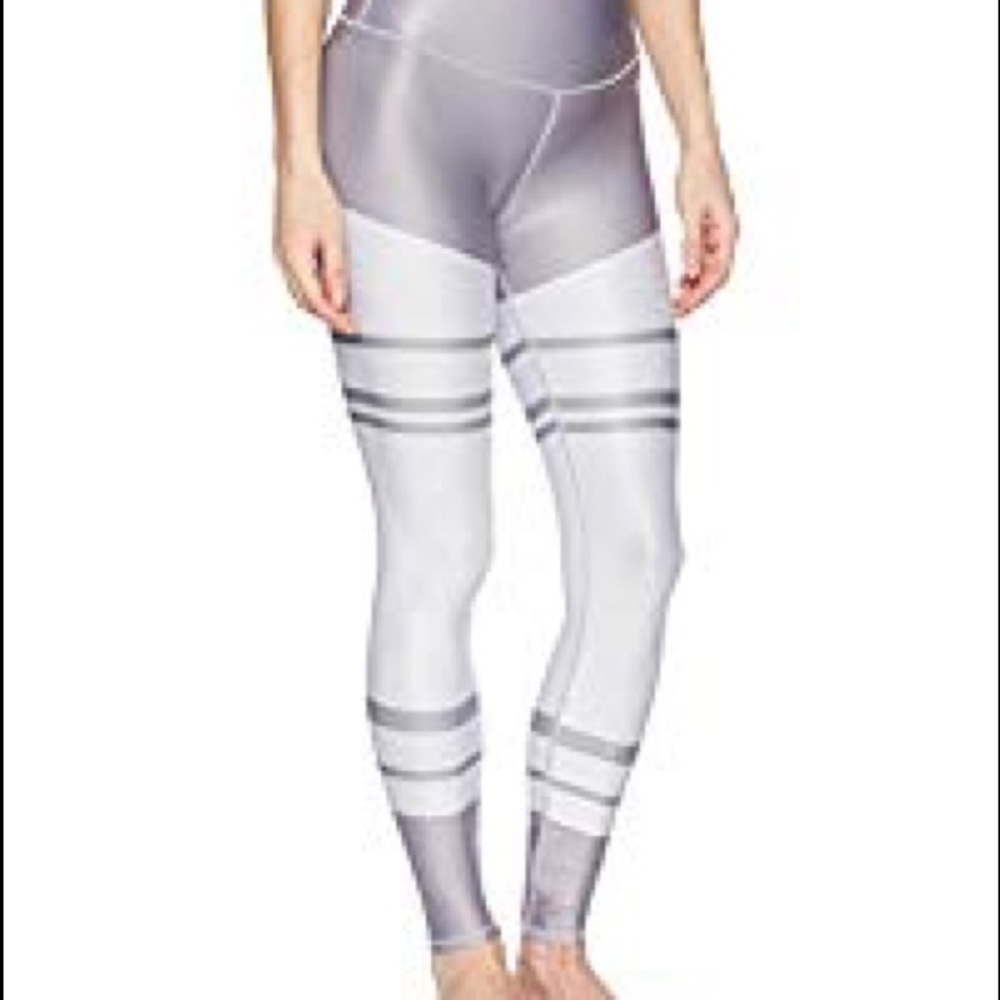 Alo white and gray leggings